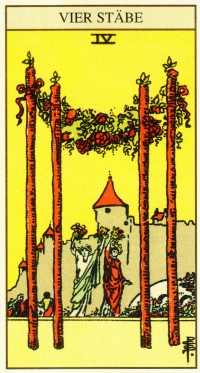 Tarot Tageskarte - 4 Stäbe